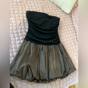 Isalis black / chocolate brown mini bubble dress - size M - great condition!
